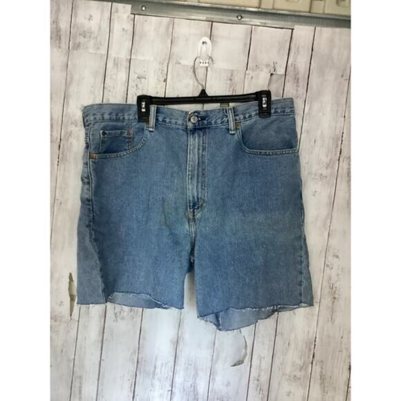 Preppy Streetwear Coquette Utility Levi's Shorts Men's Blue Denim Baggy Size 38 - Picture 1 of 5